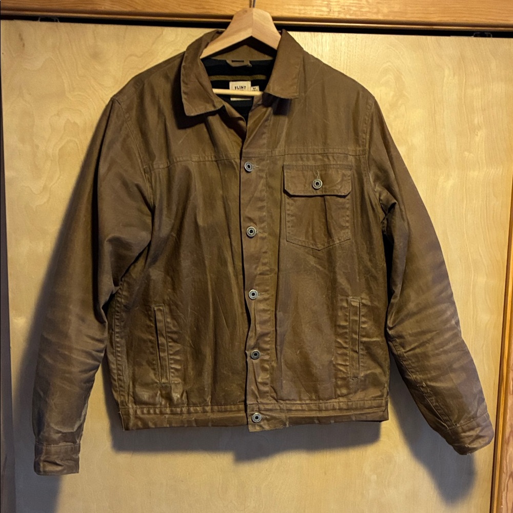 Flint & Tinder Men's Flannel-Lined Waxed Trucker Jacket